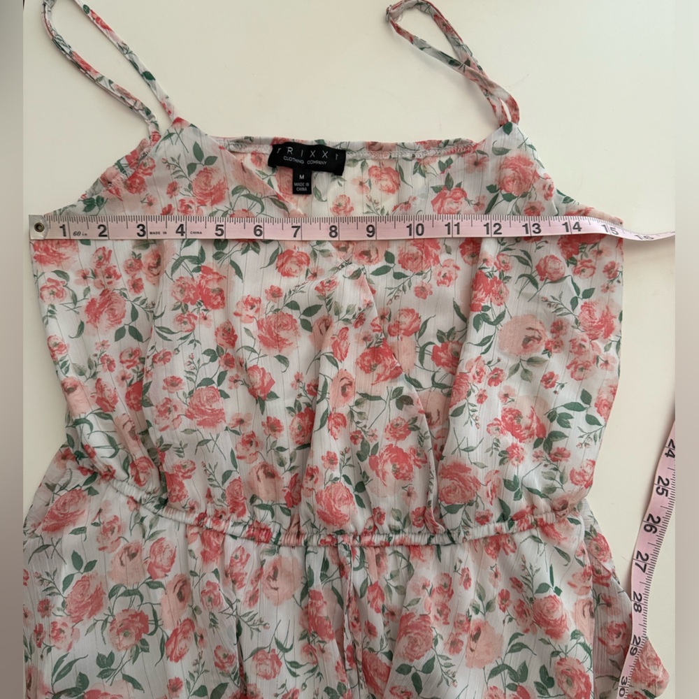 🏴‍☠️6 for $30🏴‍☠️ TRIXXI Floral Ruffle Adjustable Straps Dress - M - Picture 8 of 14
